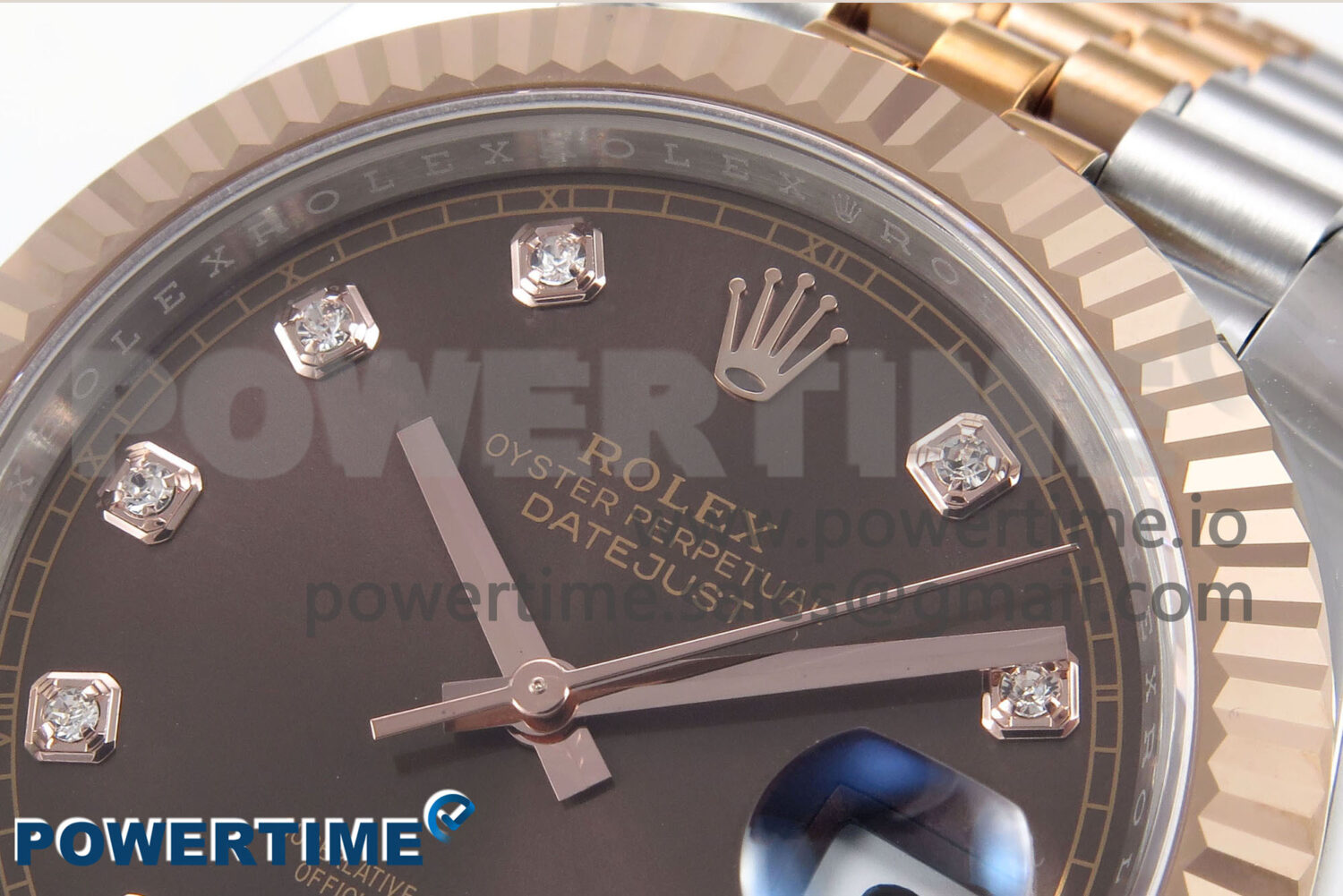 DateJust 41 126331 EWEF 1:1 Best Edition Brown Diamonds Dial on SS/RG Jubilee Bracelet A3235 - Image 4