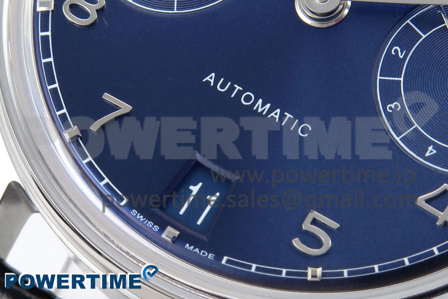 Portugieser Automatic SS IW501704 APSF 1:1 Best Edition Blue Dial on Black Leather Strap A52011 - Image 5
