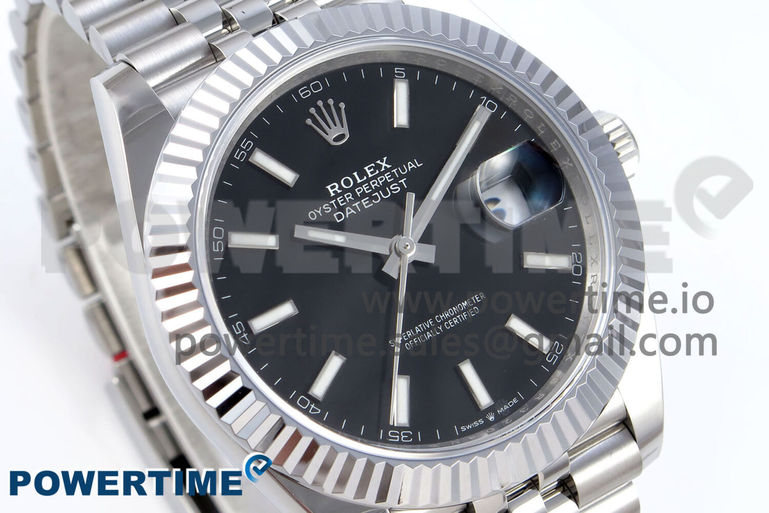DateJust 41 126334 QF 1:1 Best Edition 904L Steel Black Stick Dial on SS Jubilee Bracelet VR3235 - Image 2