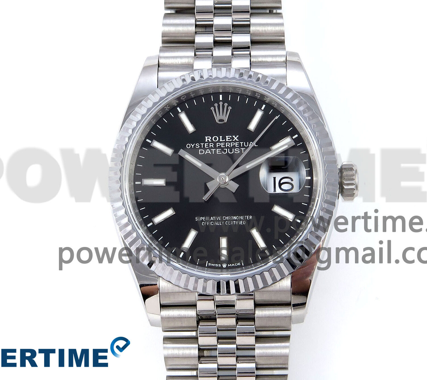 DateJust 36 126234 QF 1:1 Best Edition 904L Steel Black Stick Dial on SS Jubilee Bracelet VR3235