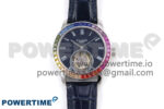 PP Tourbillon SS Rainbow Bezel RMSF Edition Black Starry Dial on Blue Leather Strap