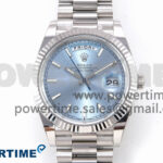 Day Date 40 SS 228236 THBF 1:1 Best Edition Ice-Blue Stick Dial on President Bracelet VR3255 (Gain Weight)