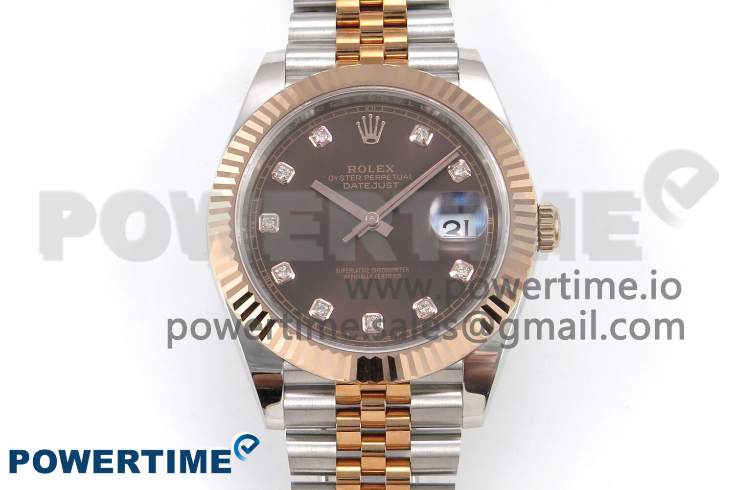 DateJust 41 126331 EWEF 1:1 Best Edition Brown Diamonds Dial on SS/RG Jubilee Bracelet A3235 - Image 1