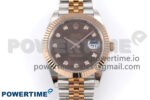 DateJust 41 126331 EWEF 1:1 Best Edition Brown Diamonds Dial on SS/RG Jubilee Bracelet A3235