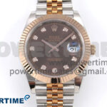 DateJust 41 126331 EWEF 1:1 Best Edition Brown Diamonds Dial on SS/RG Jubilee Bracelet A3235