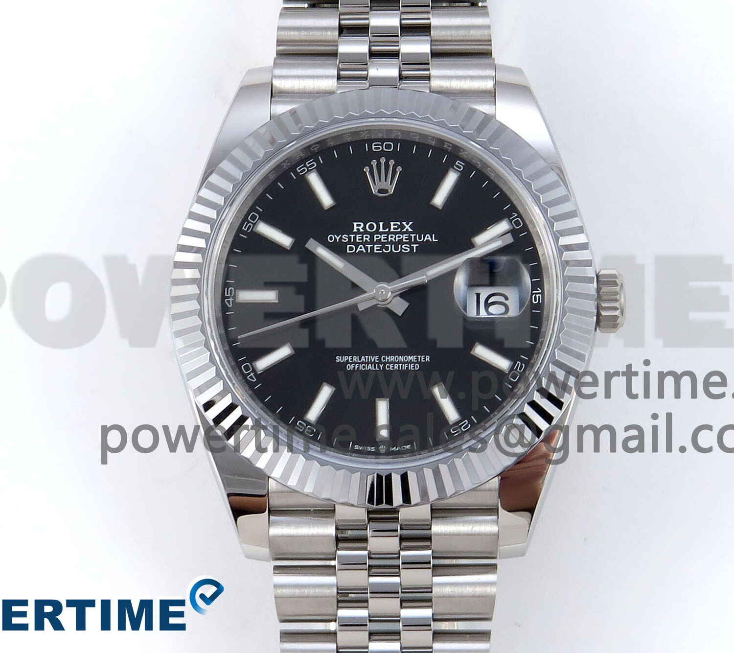 DateJust 41 126334 QF 1:1 Best Edition 904L Steel Black Stick Dial on SS Jubilee Bracelet VR3235