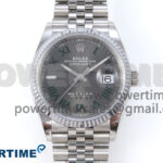 DateJust 36 126234 QF 1:1 Best Edition 904L Steel Gray Dial Green Roman Marker on SS Jubilee Bracelet VR3235