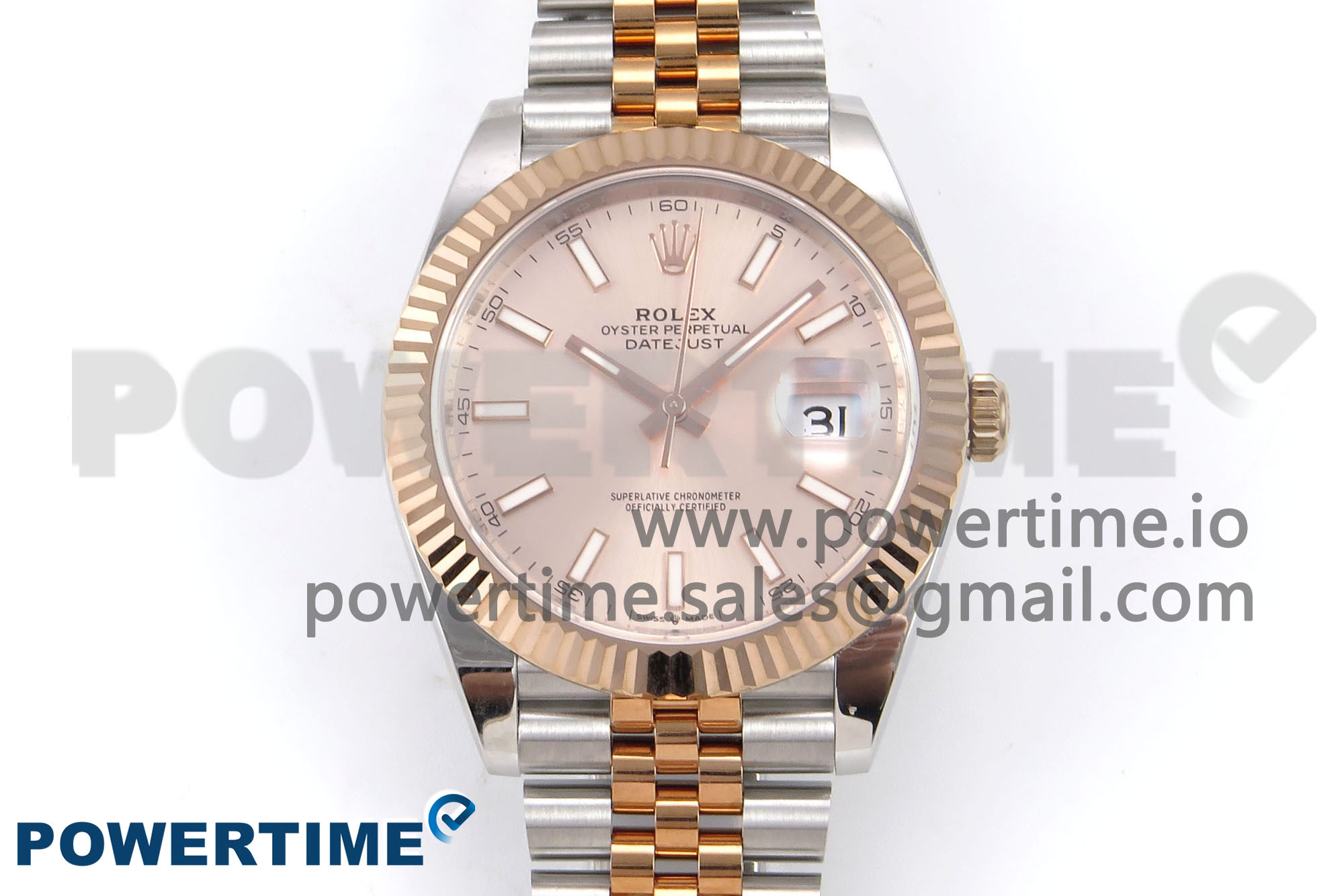 IMG_0113 DateJust 41 126331 EWEF 1:1 Best Edition RG Stick Dial on SS/RG Jubilee Bracelet A3235 - Image 1