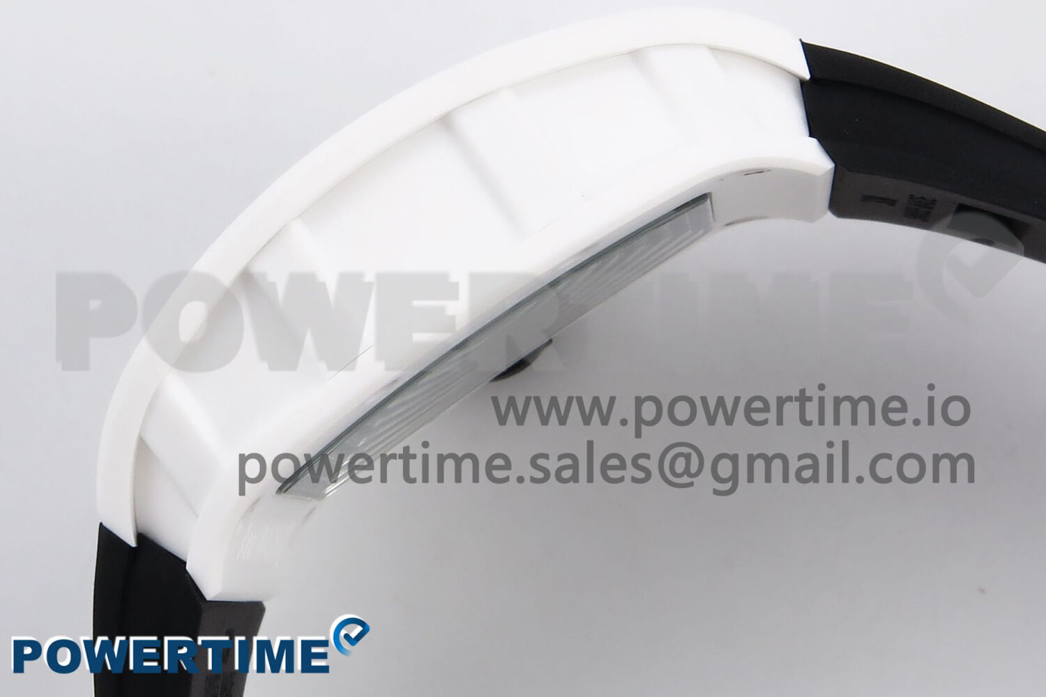 RM055 White Ceramic T+F 1:1 Best Edition Black Skeleton Dial on Black Rubber Strap RMUL2 Super Clone - Image 7