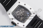 RM055 White Ceramic T+F 1:1 Best Edition Black Skeleton Dial on Black Rubber Strap RMUL2 Super Clone - Image 8