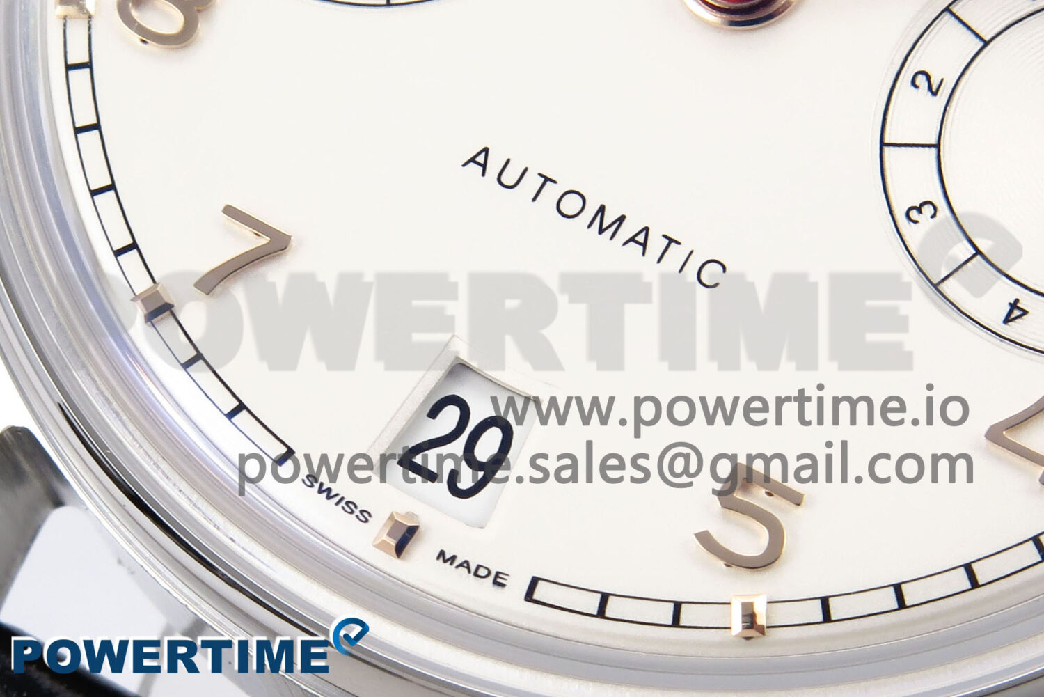Portugieser Automatic 42mm SS APSF 1:1 Best Edition White/RG Dial on Black Leather Strap A52011 - Image 5