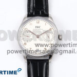 Portugieser Automatic 42mm SS APSF 1:1 Best Edition White/RG Dial on Black Leather Strap A52011