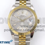 DateJust 41 126333 EWEF 1:1 Best Edition Silver Stick Dial on SS/YG Jubilee Bracelet A3235
