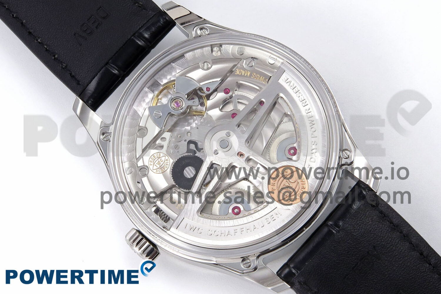 Portugieser Automatic 42mm SS APSF 1:1 Best Edition White/RG Dial on Black Leather Strap A52011 - Image 8