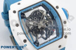 RM055 White Ceramic T+F 1:1 Best Edition Blue Skeleton Dial on Blue Rubber Strap RMUL2 Super Clone - Image 2