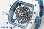 RM055 White Ceramic T+F 1:1 Best Edition Blue Skeleton Dial on Blue Rubber Strap RMUL2 Super Clone - Image 3