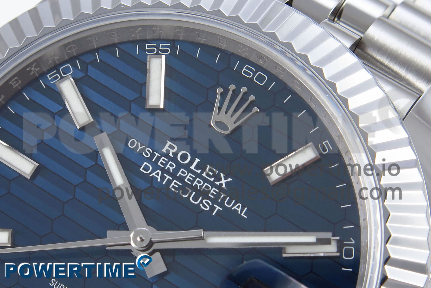 DateJust 41 126334 QF 1:1 Best Edition 904L Steel Blue Textured Stick Dial on SS Jubilee Bracelet VR3235 - Image 4