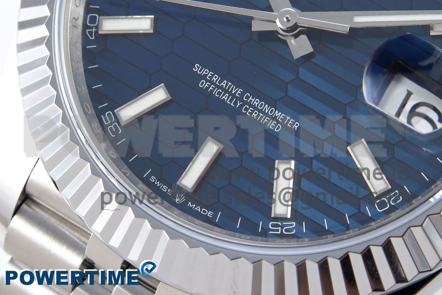 DateJust 41 126334 QF 1:1 Best Edition 904L Steel Blue Textured Stick Dial on SS Jubilee Bracelet VR3235 - Image 5