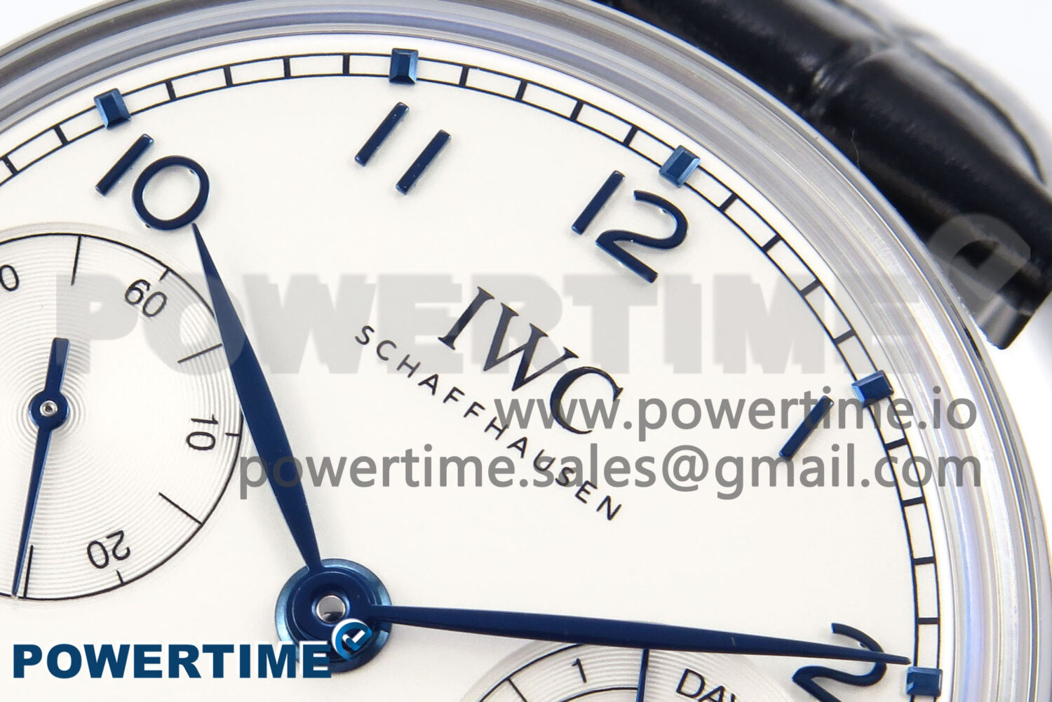 Portugieser Automatic 42mm SS APSF 1:1 Best Edition White Dial Blue Marker on Blue Leather Strap A52010 - Image 4