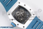 RM055 White Ceramic T+F 1:1 Best Edition Blue Skeleton Dial on Blue Rubber Strap RMUL2 Super Clone - Image 8