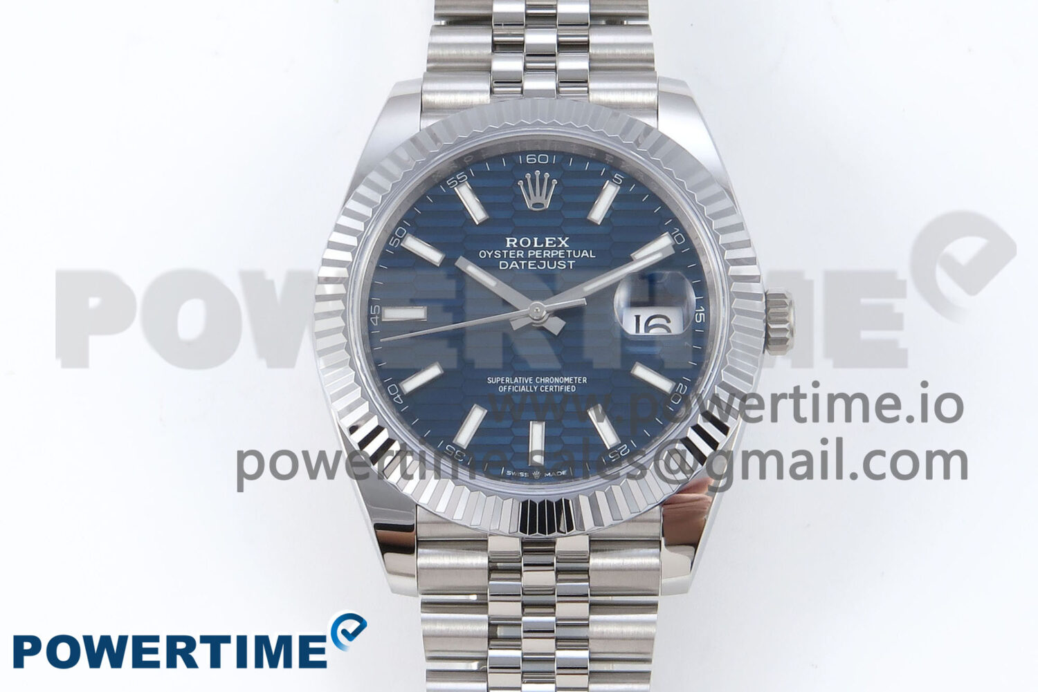 DateJust 41 126334 QF 1:1 Best Edition 904L Steel Blue Textured Stick Dial on SS Jubilee Bracelet VR3235 - Image 1