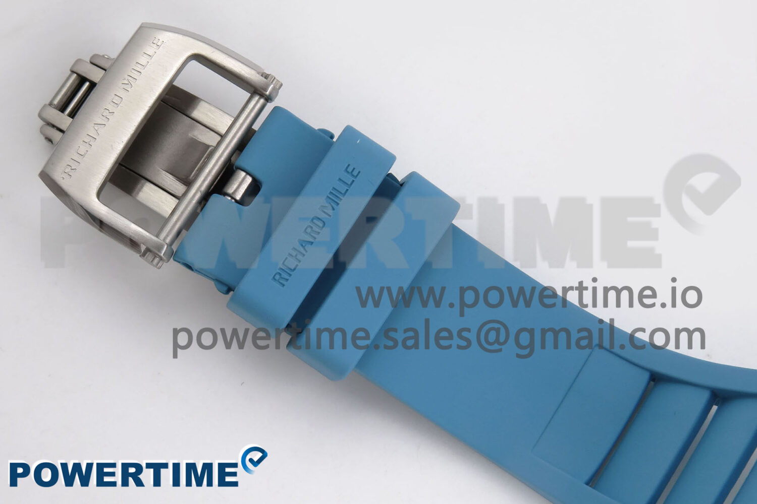RM055 White Ceramic T+F 1:1 Best Edition Blue Skeleton Dial on Blue Rubber Strap RMUL2 Super Clone - Image 9