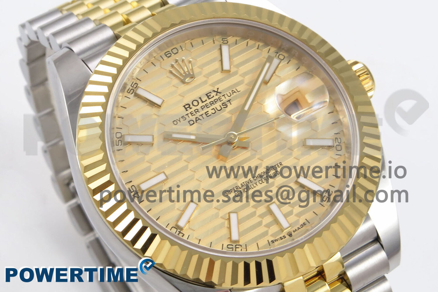 DateJust 41 126333 EWEF 1:1 Best Edition YG Texuted Dial on SS/YG Jubilee Bracelet A3235 - Image 2