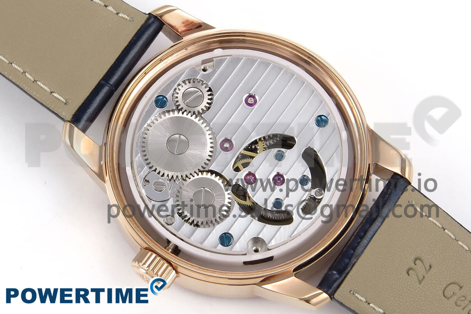 PP Tourbillon RG Rainbow Bezel RMSF Edition Black Starry Dial on Blue Leather Strap - Image 9