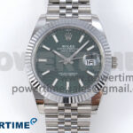 DateJust 41 126334 QF 1:1 Best Edition 904L Steel Green Textured Stick Dial on SS Jubilee Bracelet VR3235