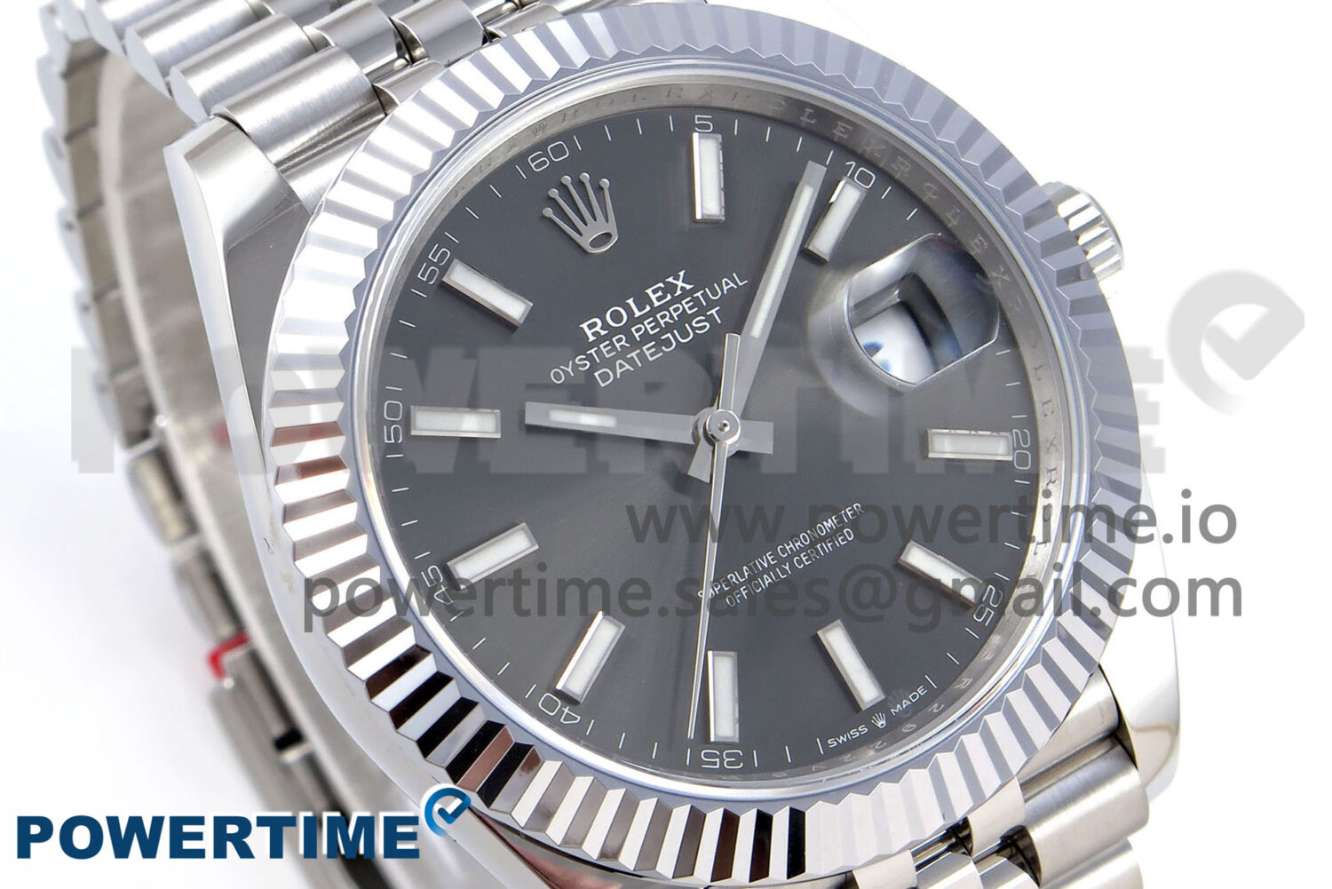 DateJust 41 126334 QF 1:1 Best Edition 904L Steel Gray Stick Dial on SS Jubilee Bracelet VR3235 - Image 2