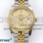 DateJust 41 126333 EWEF 1:1 Best Edition YG Texuted Dial on SS/YG Jubilee Bracelet A3235