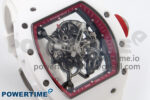 RM055 White Ceramic T+F 1:1 Best Edition Red Skeleton Dial on White Rubber Strap RMUL2 Super Clone - Image 3