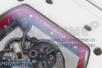 RM055 White Ceramic T+F 1:1 Best Edition Red Skeleton Dial on White Rubber Strap RMUL2 Super Clone - Image 4