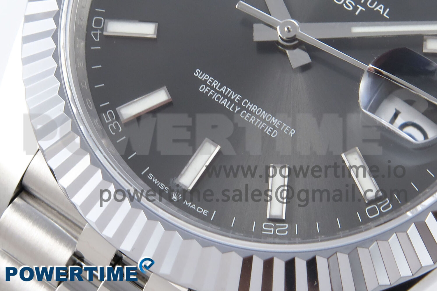 DateJust 41 126334 QF 1:1 Best Edition 904L Steel Gray Stick Dial on SS Jubilee Bracelet VR3235 - Image 5