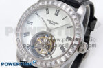 PP Tourbillon SS Diamonds Bezel RMSF Edition White Dial on Black Leather Strap - Image 3