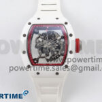 RM055 White Ceramic T+F 1:1 Best Edition Red Skeleton Dial on White Rubber Strap RMUL2 Super Clone