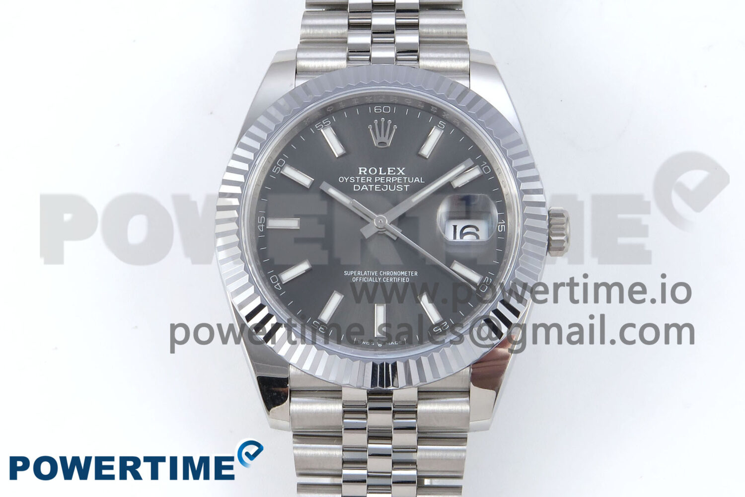 DateJust 41 126334 QF 1:1 Best Edition 904L Steel Gray Stick Dial on SS Jubilee Bracelet VR3235 - Image 1