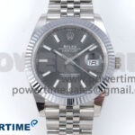 DateJust 41 126334 QF 1:1 Best Edition 904L Steel Gray Stick Dial on SS Jubilee Bracelet VR3235