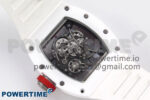 RM055 White Ceramic T+F 1:1 Best Edition Red Skeleton Dial on White Rubber Strap RMUL2 Super Clone - Image 8