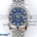 DateJust 41 126334 QF 1:1 Best Edition 904L Steel Blue Diamonds Dial on SS Jubilee Bracelet VR3235