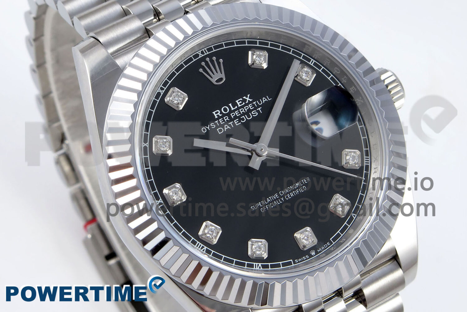 DateJust 41 126334 QF 1:1 Best Edition 904L Steel Black Diamonds Dial on SS Jubilee Bracelet VR3235 - Image 2