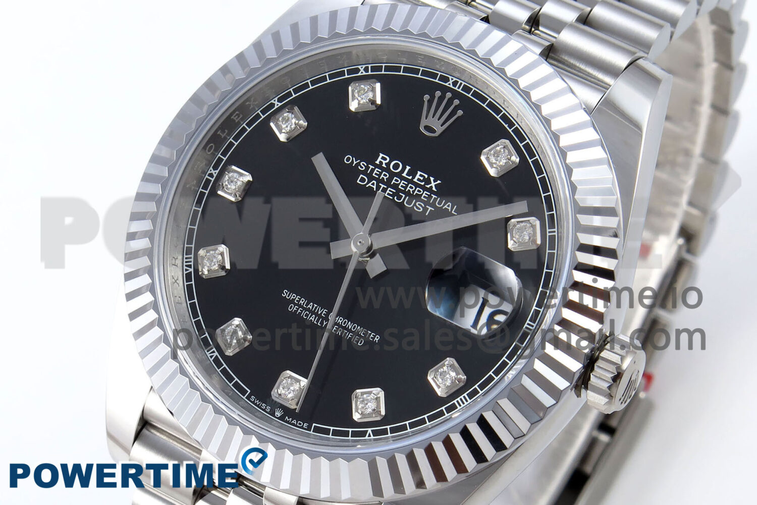 DateJust 41 126334 QF 1:1 Best Edition 904L Steel Black Diamonds Dial on SS Jubilee Bracelet VR3235 - Image 3
