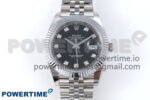DateJust 41 126334 QF 1:1 Best Edition 904L Steel Black Diamonds Dial on SS Jubilee Bracelet VR3235