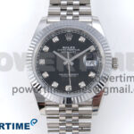 DateJust 41 126334 QF 1:1 Best Edition 904L Steel Black Diamonds Dial on SS Jubilee Bracelet VR3235