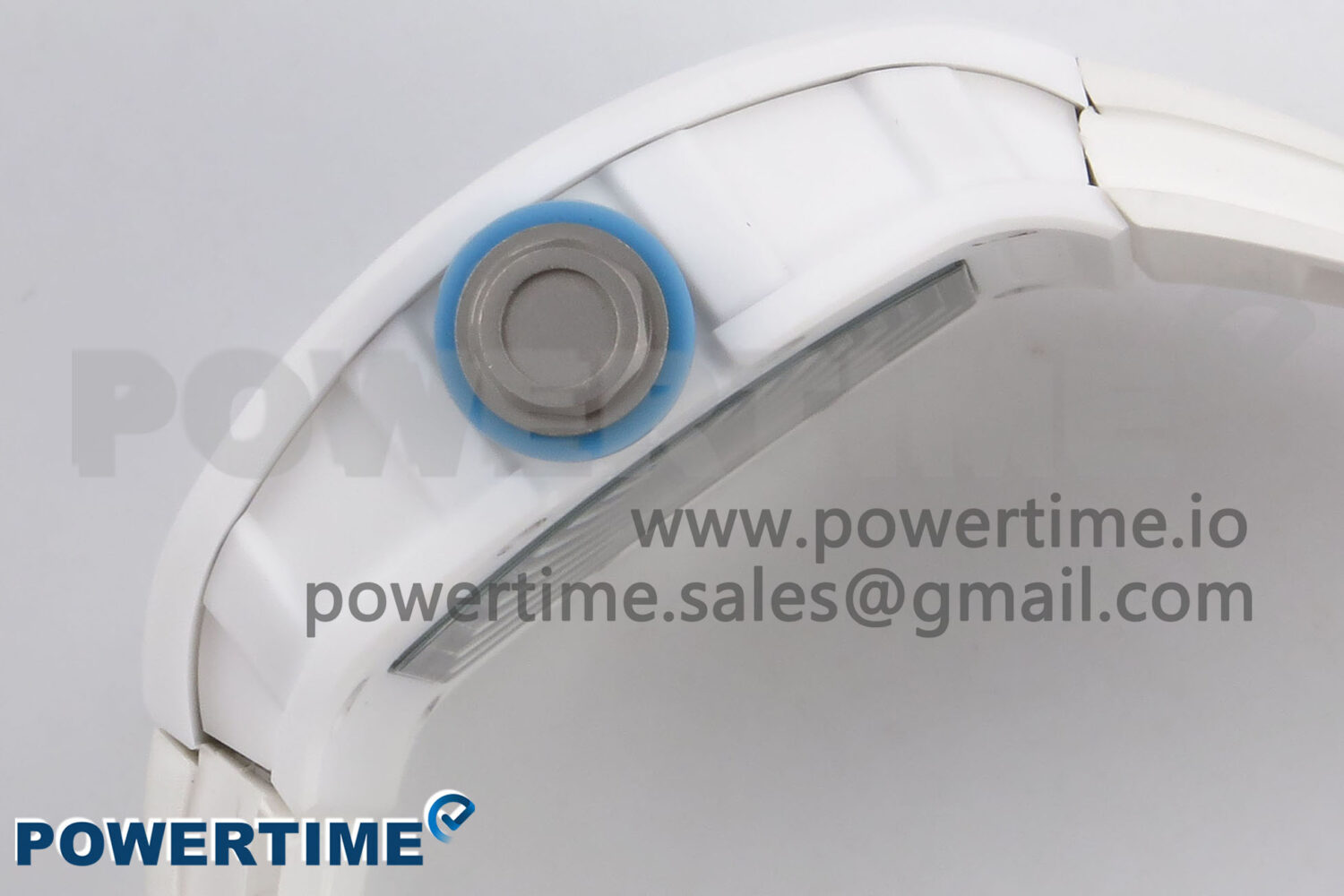 RM055 White Ceramic T+F 1:1 Best Edition Blue Skeleton Dial on White Rubber Strap RMUL2 Super Clone - Image 6