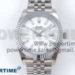 DateJust 41 126334 QF 1:1 Best Edition 904L Steel White Stick Dial on SS Jubilee Bracelet VR3235