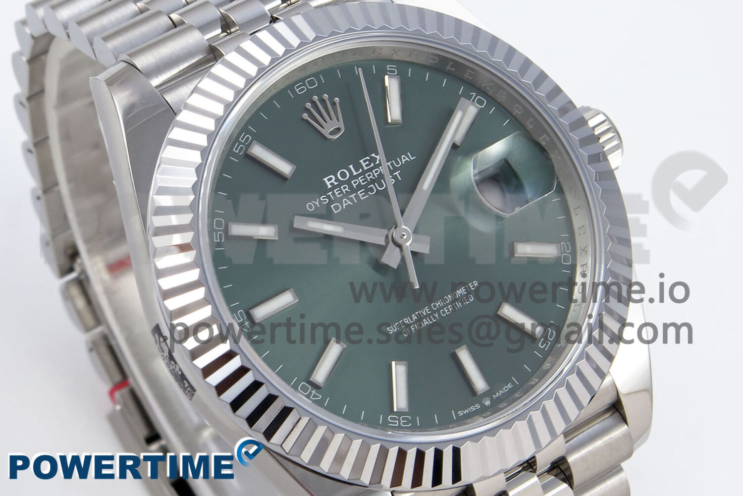 DateJust 41 126334 QF 1:1 Best Edition 904L Steel Green Stick Dial on SS Jubilee Bracelet VR3235 - Image 2
