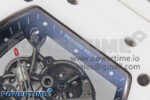 RM055 White Ceramic T+F 1:1 Best Edition Black Skeleton Dial on White Rubber Strap RMUL2 Super Clone - Image 4