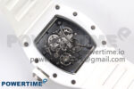 RM055 White Ceramic T+F 1:1 Best Edition Black Skeleton Dial on White Rubber Strap RMUL2 Super Clone - Image 8