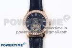 PP Tourbillon RG Diamonds Bezel RMSF Edition Black Starry Dial on Blue Leather Strap